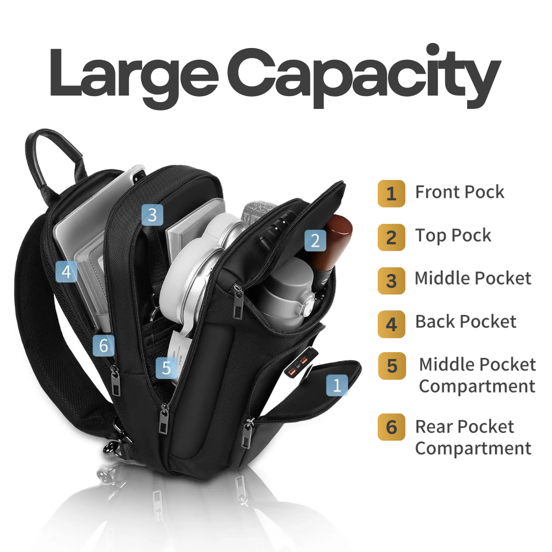 Sling Backpack Sling Bag Crossbody Backpack Shoulder Casual Daypack Rucksack for Men (Gray)